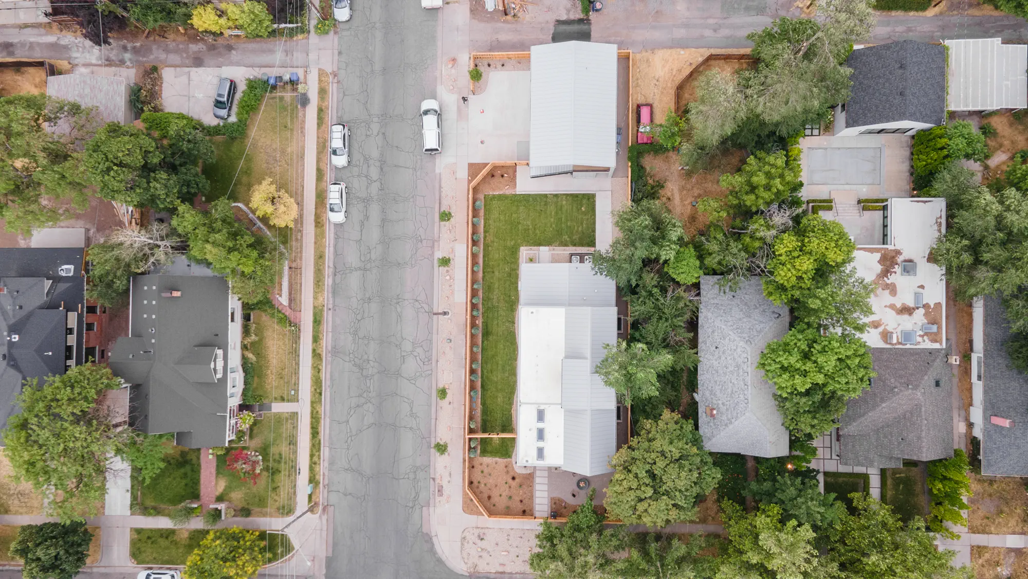 Aerial view of Lincoln Street Residence in Salt Lake City's 9th & 9th neighborhood