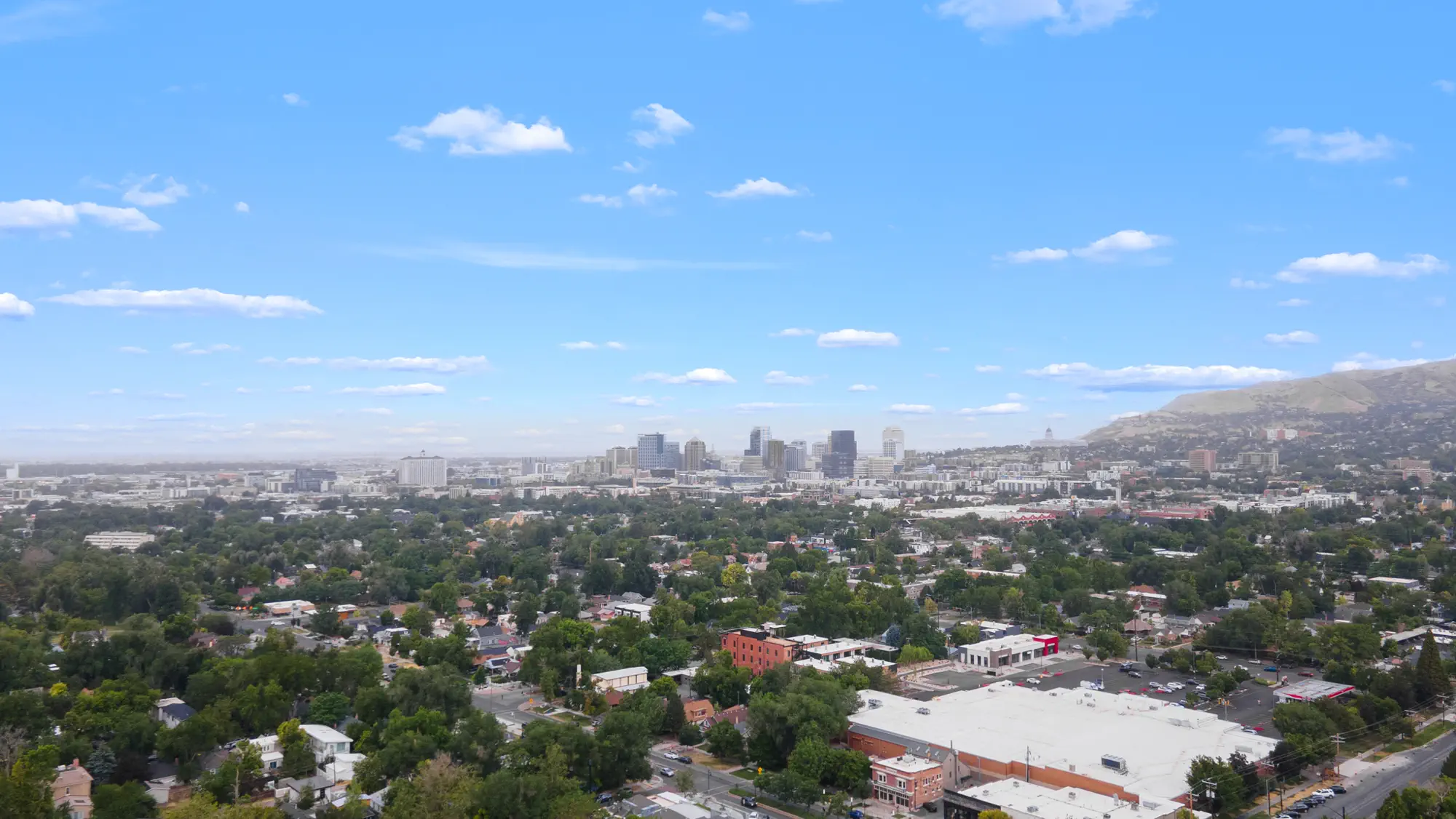 Aerial view of Lincoln Street Residence in Salt Lake City's 9th & 9th neighborhood
